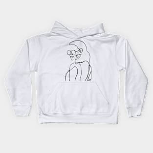 Women minimalistic one line art Kids Hoodie